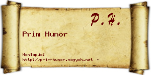 Prim Hunor névjegykártya